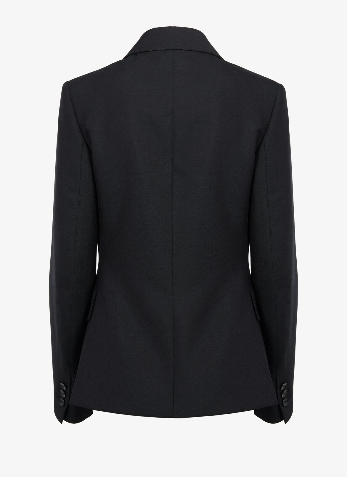 Wool-Blend Double-Breasted Blazer ALAÏA BLACK WOOL-BLEND DOUBLE-BREASTED BLAZER